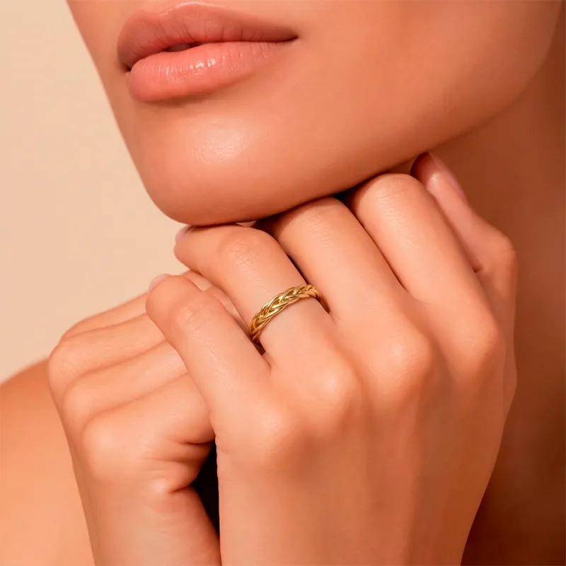 Anillo Tejido Trenzado