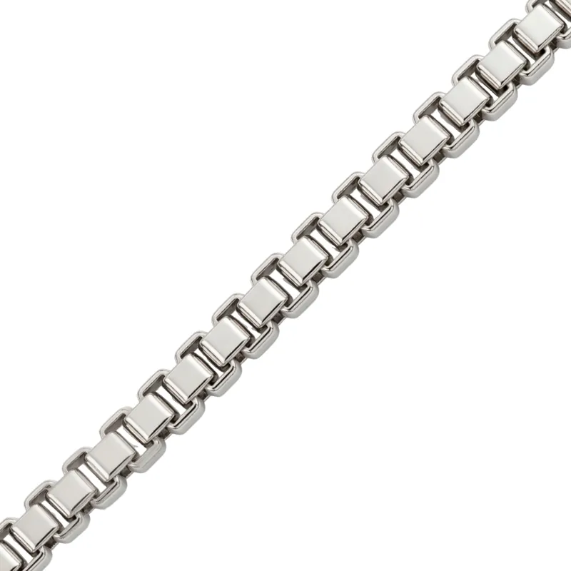Cadena Tejido Box en Oro Blanco